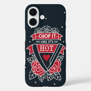 Coque Pour iPhone 16 Chop It Like It’s Hot Retro Barber Tattoo Style