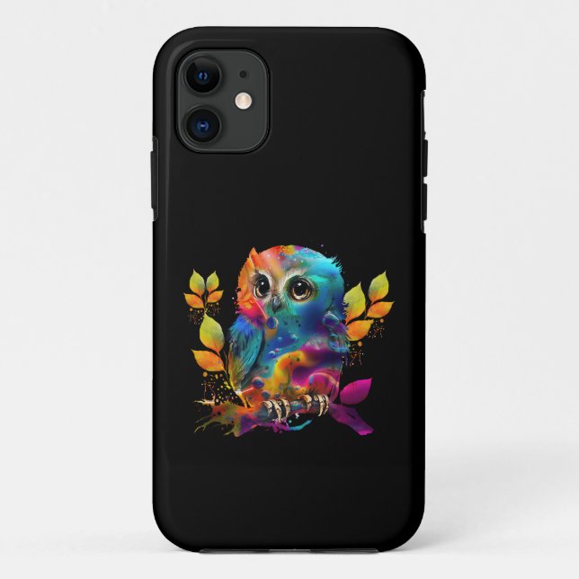 COQUES Case-Mate iPhone CHOUETTE ABSTRAIT COLORÉ (Dos)