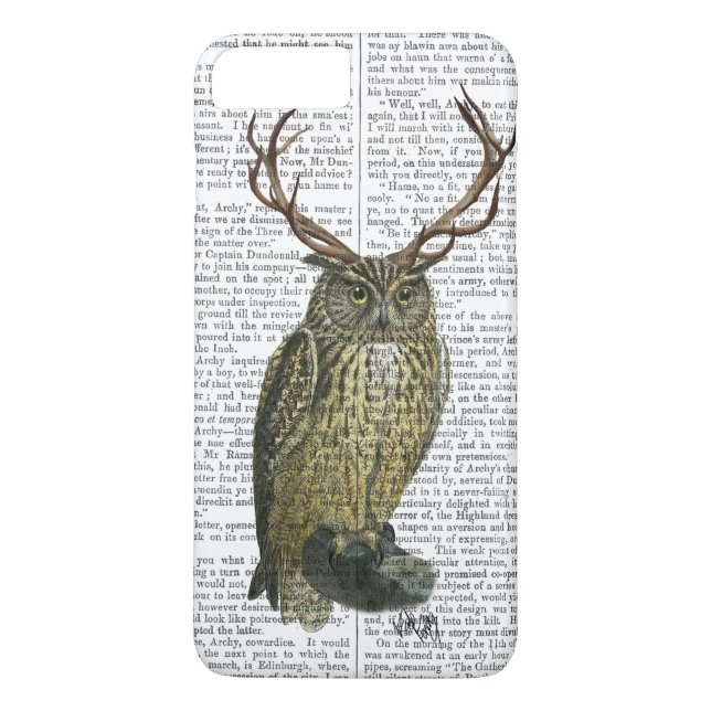Coques Case-Mate iPhone Chouette avec Antlers plain 2 (Dos)