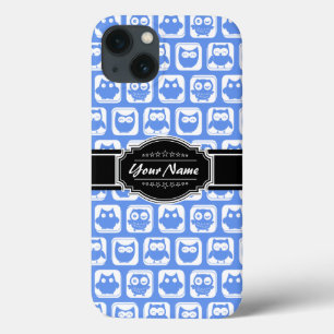 Case-Mate iPhone Case Chouette bleue Noir Nom personnalisé