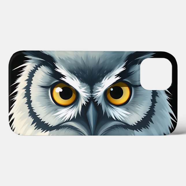 Coques Case-Mate iPhone Chouette bouffée aux yeux expressifs (Verso (horizontal))