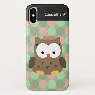 Case-Mate iPhone Case Chouette Brown mignonne avec bow rose