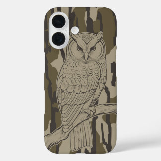 Coque Pour iPhone 16 Chouette Camo Bottomland sur la branche vintage
