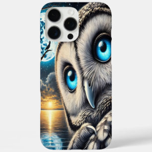 Coque iPhone 16 Pro Max Chouette céleste sous ciel clair de lune