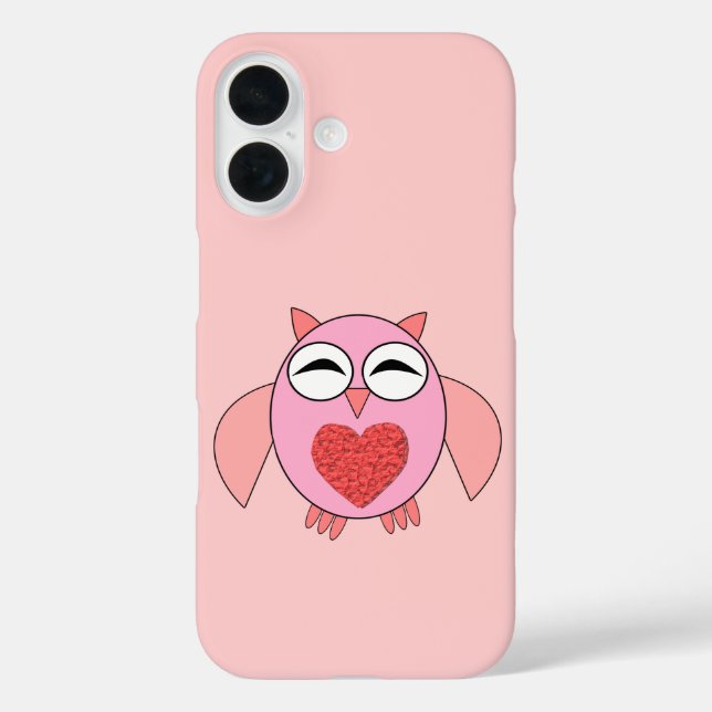 Coques Case-Mate iPhone Chouette cœur d'amour rose (Verso)