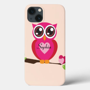 Etui iPhone Case-Mate Chouette d'amour mignonne avec nom personnalisé