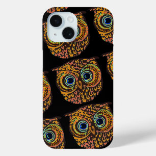 Coque Pour iPhone 15 chouette de couleur