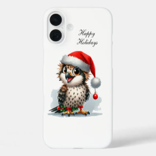 Coque Pour iPhone 16 Plus Chouette festive de vacances de Noël