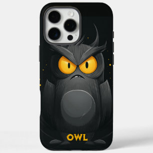 Coque iPhone 16 Pro Max Chouette grincheuse personnalisée