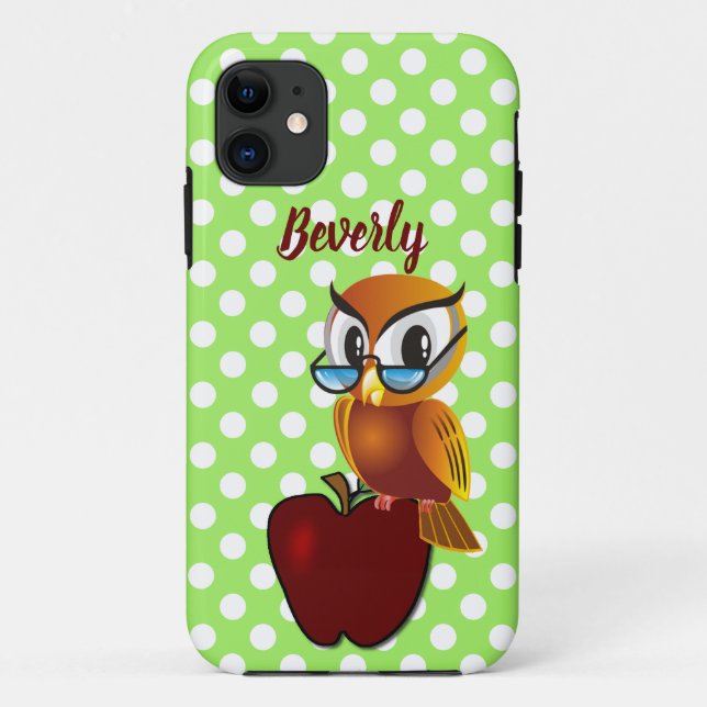 Coques Case-Mate iPhone Chouette mignonne de l'enseignant (Dos)