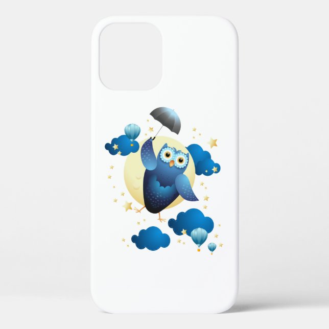 Coques Case-Mate iPhone Chouette mignonne volant avec parapluie (Verso)