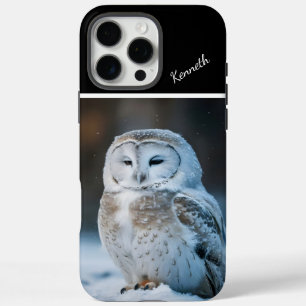 Coque iPhone 16 Pro Max Chouette neigeuse dans l'aventure hivernale