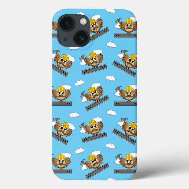 Coques Case-Mate iPhone Chouette ouvrière de construction mignonne avec de (Verso)
