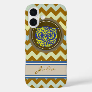 Coque Pour iPhone 16 Chouette personnalisée avec Chevron