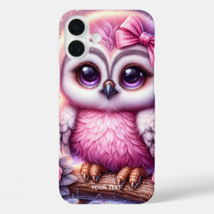 Coque Pour iPhone 16 Plus Chouette rose mignonne Imaginaire Sakura