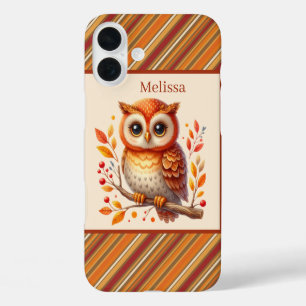 Coque Pour iPhone 16 Plus Chouette saisonnière mignonne ajouter un nom
