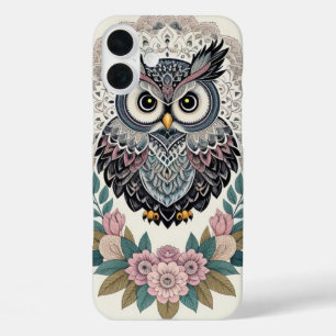 Coque Pour iPhone 16 Plus Chouette sauvage Abstraite