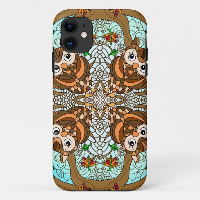 Coques Case-Mate iPhone Chouette tirée à la main Mandala (Dos)