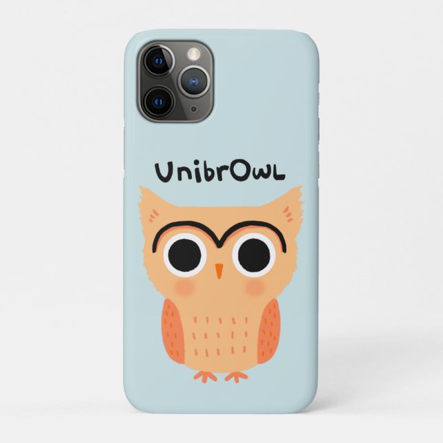 Coques Case-Mate iPhone Chouette unibrow UnibrOwl | Chouette à sourcils mi (Dos)