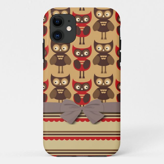 Coques Case-Mate iPhone chouettes blanches funky et bandes de coquilles (Dos)