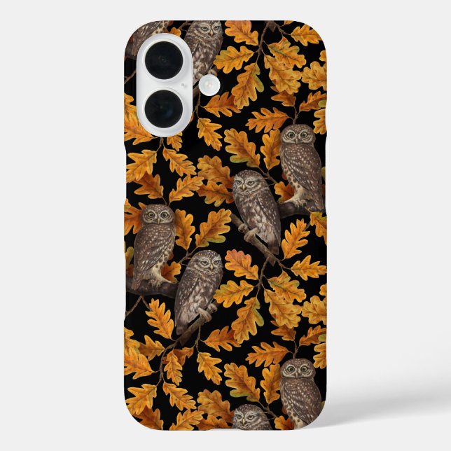 Coques Case-Mate iPhone Chouettes d'automne sur noir (Verso)