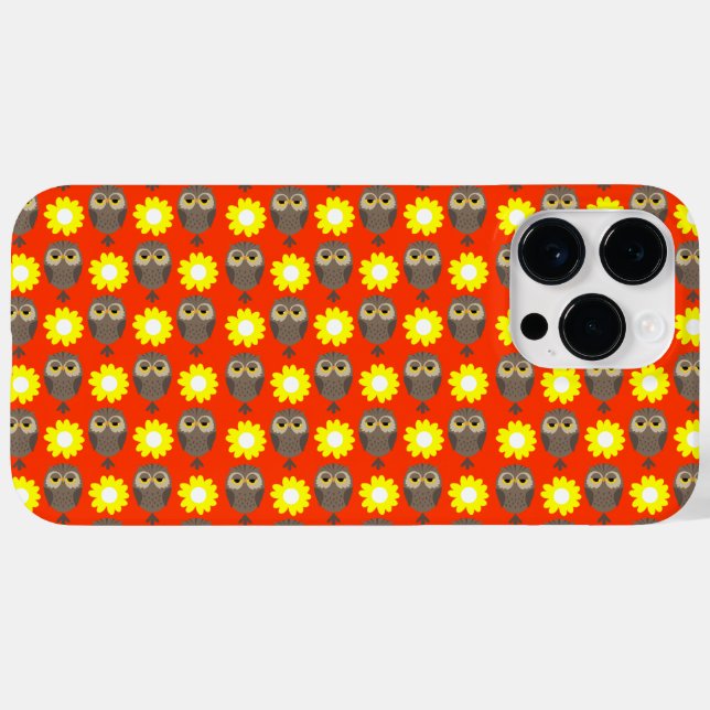 Coques Case-Mate iPhone Chouettes et marguerites (Verso (horizontal))