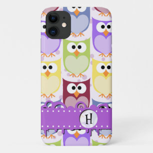 Coque iPhone 11 Chouettes mignonnes, Chouette Motif, Chouettes col