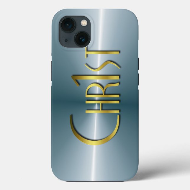 Coques Case-Mate iPhone Chr1st - Métal brossé foncé (Verso)