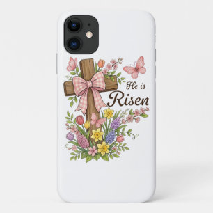 Case-Mate iPhone Case Chrétien- Il est ressuscité Croix florale Religieu
