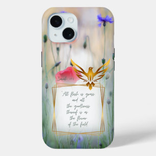 Coque Case-Mate iPhone Chrétien motivationnel Nature Fleurs Colombe dorée