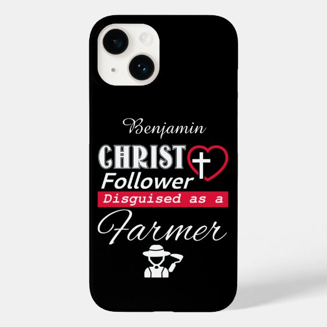 Coques Case-Mate iPhone Christ Follower déguisé en chrétien fermier (Verso)