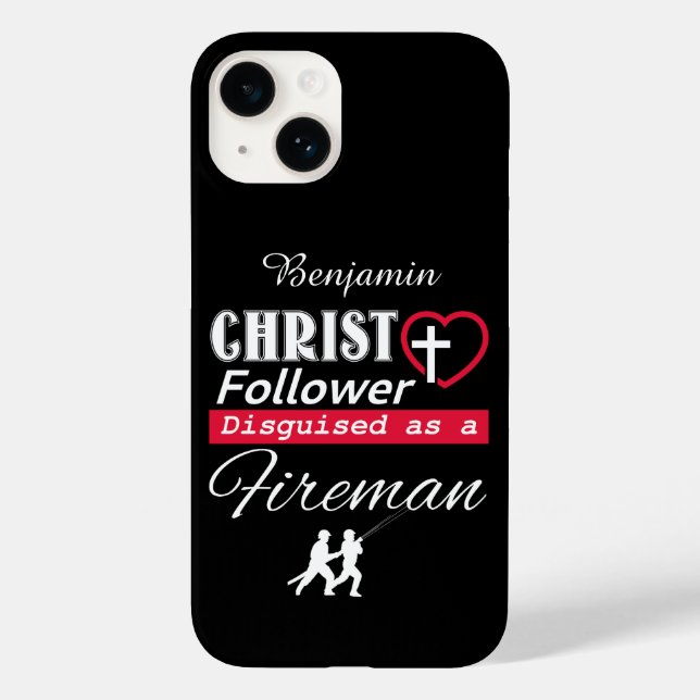 Coques Case-Mate iPhone Christ Follower déguisé en chrétien pompier (Verso)