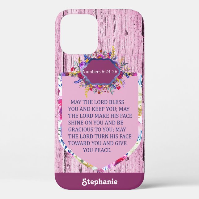 Coques Case-Mate iPhone Christian La Bible Florale Rose Verse (Verso)