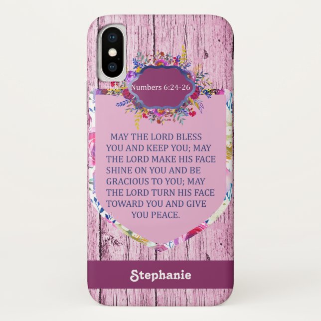 Coques Case-Mate iPhone Christian La Bible Florale Rose Verse (Dos)