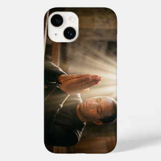 Coque Case-Mate iPhone Christian Man Praying with Holy Light iPhone Case