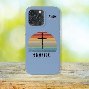 Case-Mate iPhone Case Christian Retro Sunrise Watercolo Cross