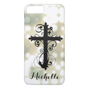 Coques Pour iPhone Christian Swirling Cross Personnalisé
