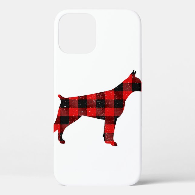 Coques Case-Mate iPhone Christmas Buffalo Plaid Doberman (Verso)