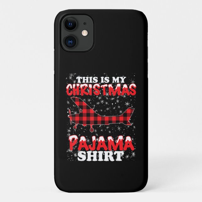 Coques Case-Mate iPhone Christmas Pyjama Funny Aviation Airplan Cadeau (Dos)