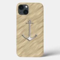 Chrome Anchor sur impression de plage de sable