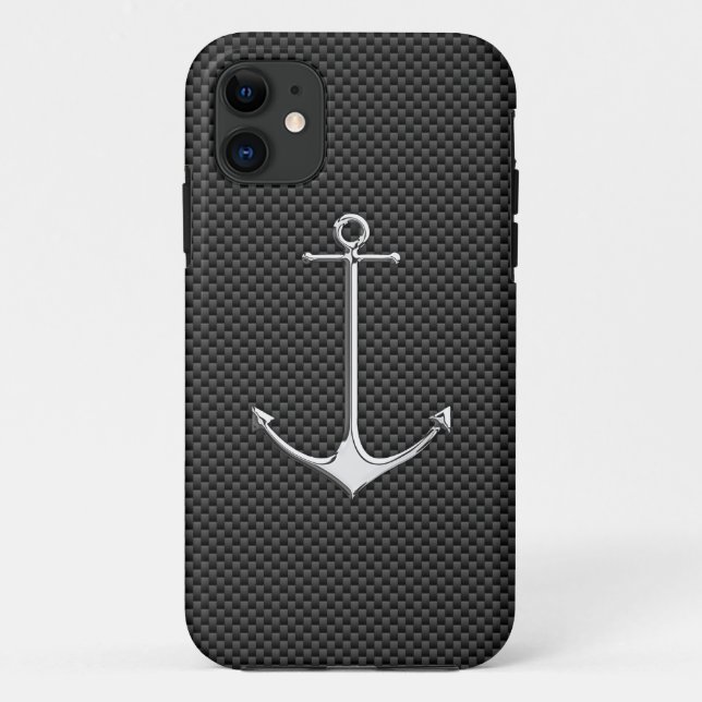 Coques Case-Mate iPhone Chrome Ancre sur fibre de carbone mode de vie naut (Dos)