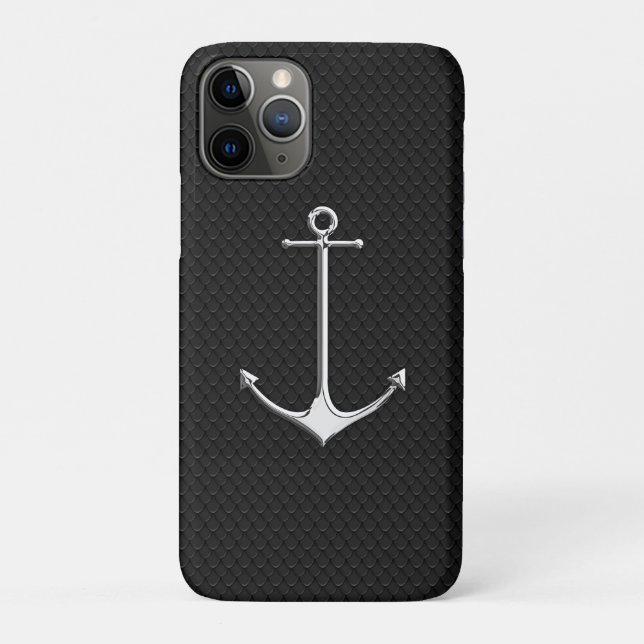 Coques Case-Mate iPhone Chrome Ancre sur la peau de serpent Nautique Lifes (Dos)