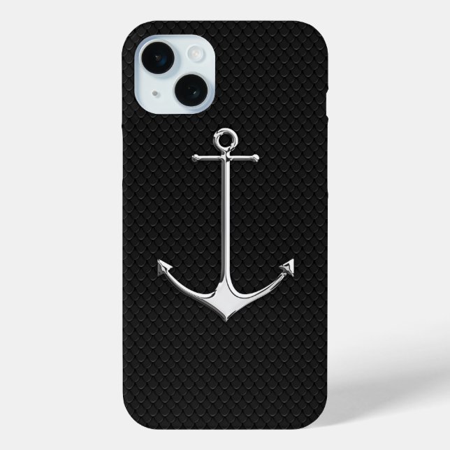 Coques Case-Mate iPhone Chrome Ancre sur la peau de serpent Nautique Lifes (Verso)