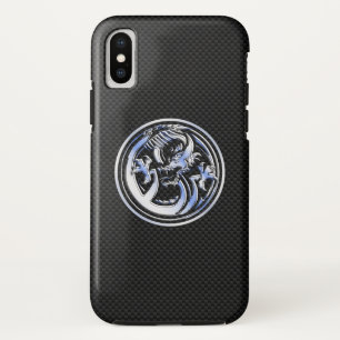 Coques Pour iPhone Chrome comme Dragon Crest Carbon Impression