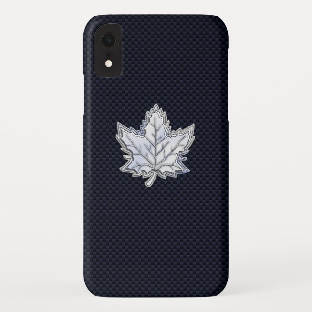 Coques Case-Mate iPhone Chrome comme feuille d'érable sur fibre de carbone (Dos)