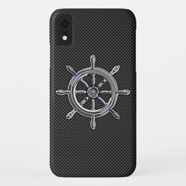 Coques Case-Mate iPhone Chrome Comme Roue Nautique sur fibre de carbone (Dos)