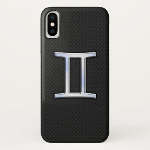 Coque iPhone X Chrome moderne comme Gemini signe Zodiac