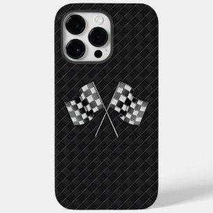Coque Case-Mate iPhone Chrome Racing drapeaux sur À damiers cuir