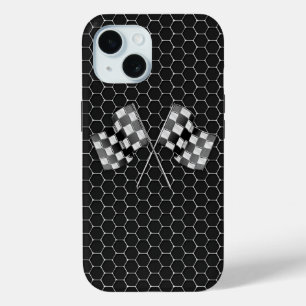 Coque Case-Mate iPhone Chrome Racing drapeaux sur Honeycombs