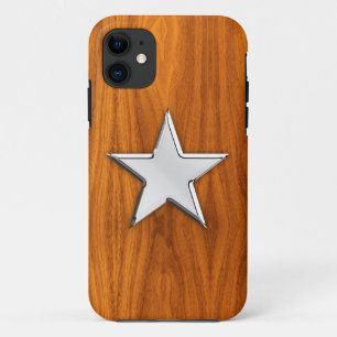 Coques Pour iPhone Chrome Star sur la plaque de teck Imprimer
